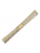 Pulsera de reloj de oro amarillo italiano de 14 quilates ajustable mbw005y