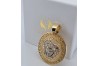 14K жълто злато, С, Л, морски обитател pendant cpn053yw