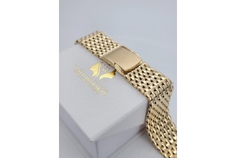 14K Yellow Gold Adjustable Man's Watch Bracelet mbw013yo