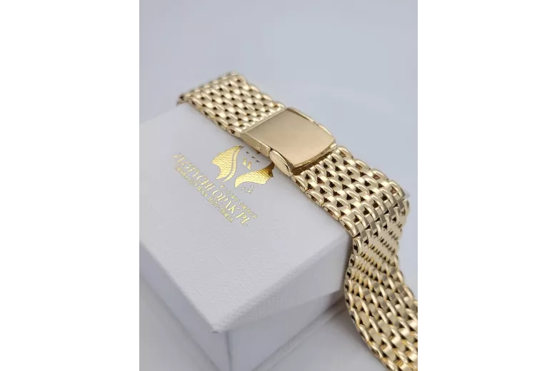 14K Yellow Gold Adjustable Man's Watch Bracelet mbw013yo