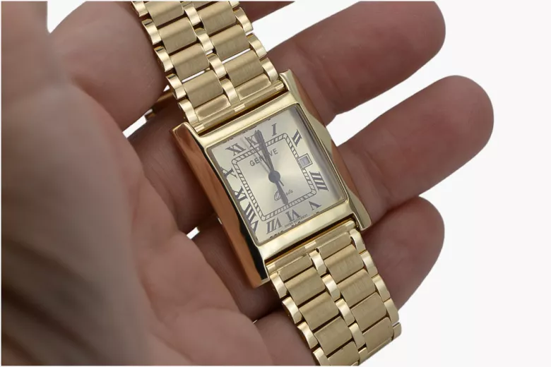 Montre bracelet homme en or jaune 14 carats Geneve de luxe mw009y&mbw007y21cm