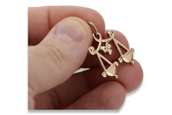 Pandantiv Fără Pietre realizat din aur roz de 14k, Vintage Zodiac Balanța vzp005 vzp005