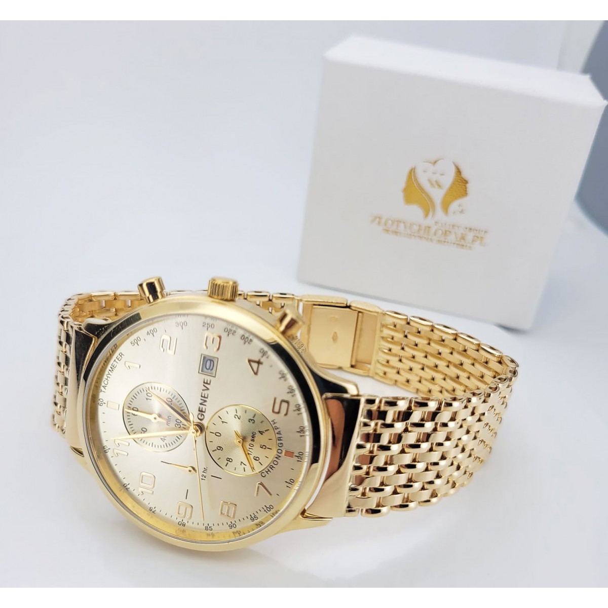 Montre pour homme en or jaune 14k 585 Genève mw005ydy&mbw013y