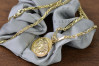 "Golden Greek Medallion Versace & Corda Figaro Chain" cpn049y20&cc004y45