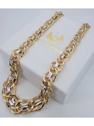 14K Gelb- & Weißgold Halskette 50cm cfc009yw