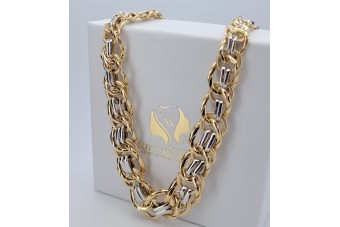 14K Yellow White Gold Necklace Chain, 50cm cfc009yw