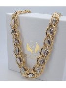 14K Gelb- & Weißgold Halskette 50cm cfc009yw