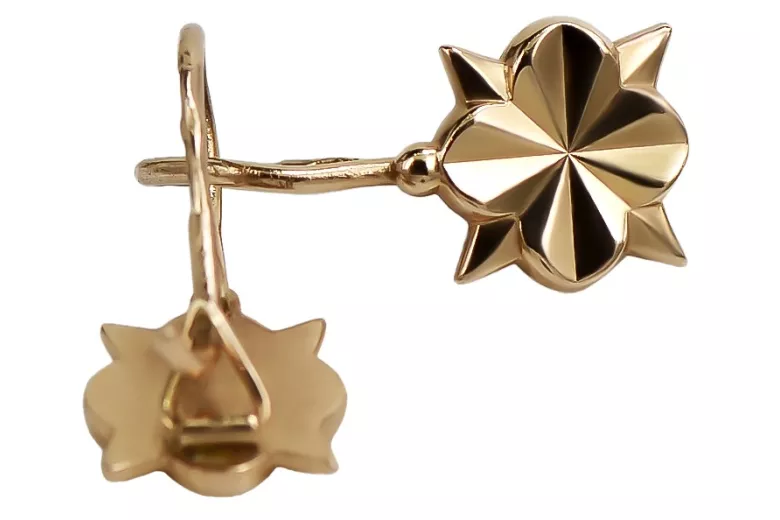 "Original Vintage No Stone 14K Rose Gold Flower Earrings" ven002 ven002