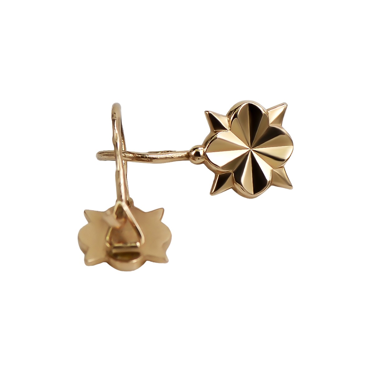 "Original Vintage No Stone 14K Rose Gold Flower Earrings" ven002 ven002