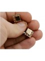 "Classic No Stones 14K Rose Gold Vintage Square Earrings" ven006 ven006