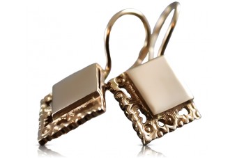 "Cercei Vintage originali din aur roz 14k 585, Fără pietre" ven006 ven006