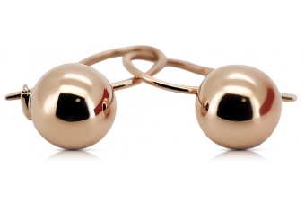 "Keine Steine, Originales Vintage-Roségold 14k 585 Gold Kugelohrringe" ven007 ven007