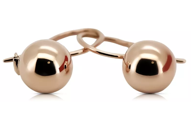 "Authentic Vintage 14K Rose Gold Ball Earrings with No Stones" ven007 ven007