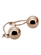 "Authentic Vintage 14K Rose Gold Ball Earrings with No Stones" ven007 ven007