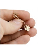 "No Stones Original Vintage 14K Rose Gold Leaf Earrings"  ven009 ven009