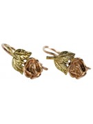 "Original Vintage 14K Rose Gold Floral Earrings with No Stones" ven010ry ven010ry