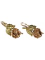 "Original Vintage 14K Rose Gold Floral Earrings with No Stones" ven010ry ven010ry