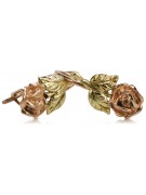 "Original Vintage 14K Rose Gold Floral Earrings with No Stones" ven010ry ven010ry