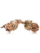 "Boucles d'Oreilles Fleur de Rose Vintage en Or Rose 14 carats 585" ven010r ven010r