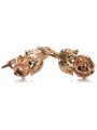 "Boucles d'Oreilles Fleur de Rose Vintage en Or Rose 14 carats 585" ven010r ven010r