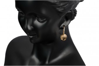 "No Stones Original Vintage 14K Rose Gold Cameo Earrings" ven013 ven013