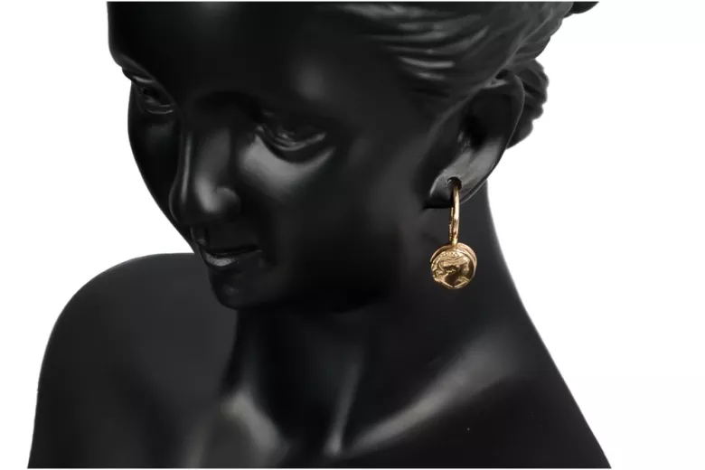 "Elegantes Pendientes de Camafeo Vintage en Oro Rosa Antiguo de 14k Sin Piedras" ven013 ven013