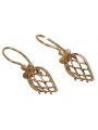 "Authentic Vintage 14K Rose Gold Leaf Earrings without Stones" ven014 ven014