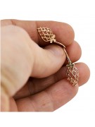 "Authentic Vintage 14K Rose Gold Leaf Earrings without Stones" ven014 ven014