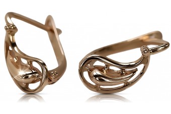 "Originales Vintage-Roségold 14k 585 Gold Keine Steine Ohrringe" ven018 ven018