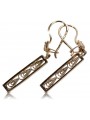 "Vintage No Stones 14K 585 Rose Gold Dangling Earrings"  ven020 ven020