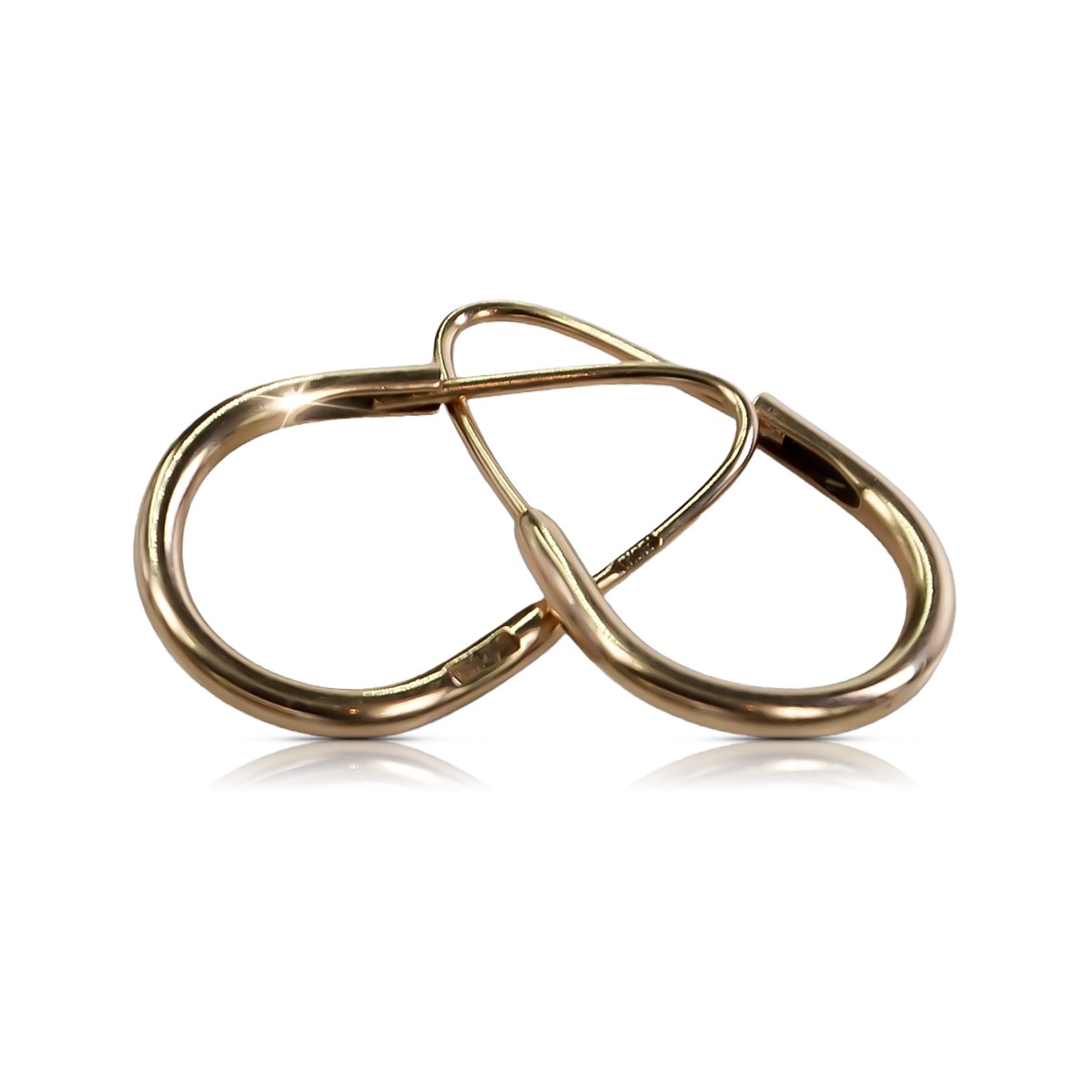 "No Stones, 14K Rose Gold Original Vintage Hoop Earrings" ven021 ven021