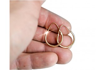 "No Stones, 14K Rose Gold Original Vintage Hoop Earrings" ven021 ven021