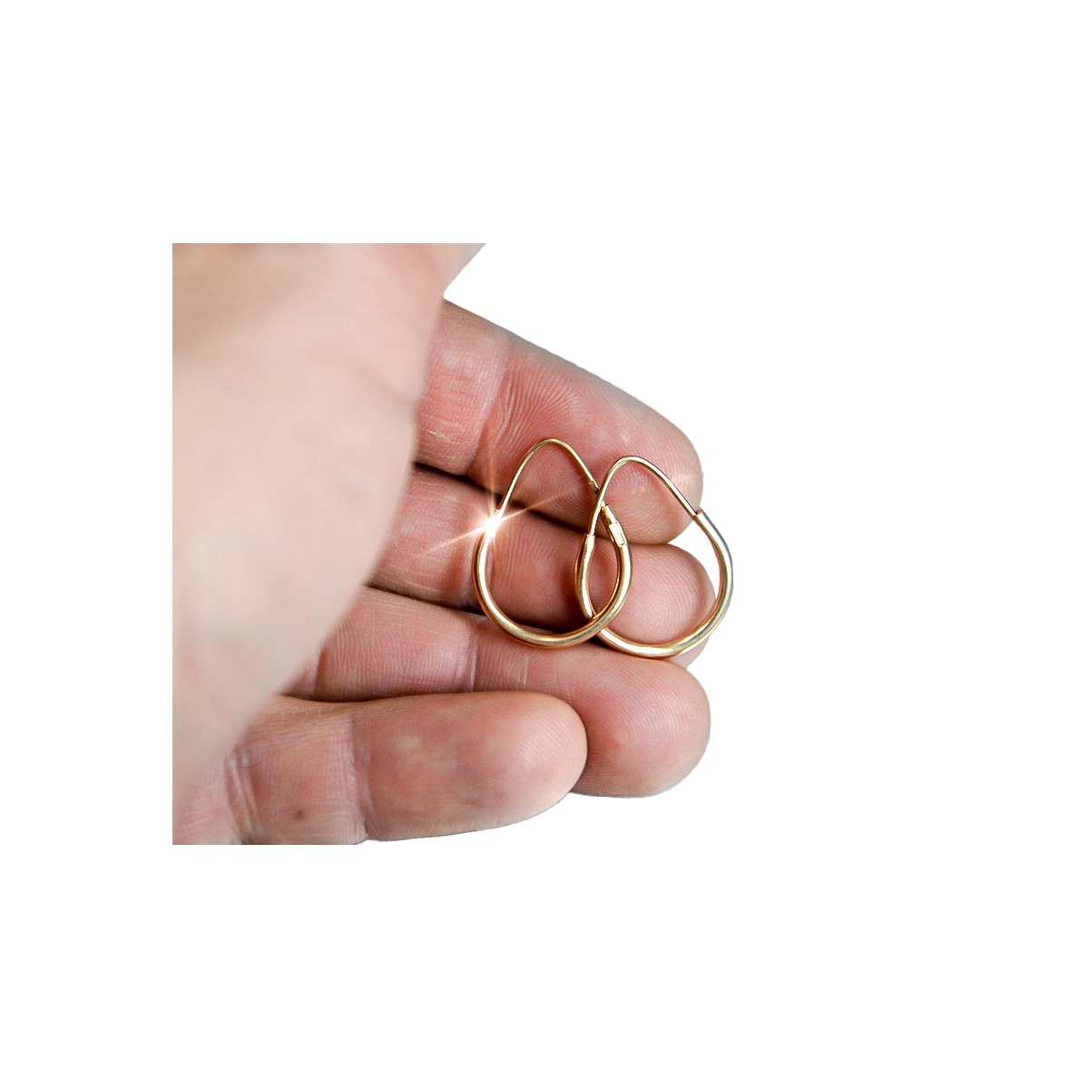 "No Stones, 14K Rose Gold Original Vintage Hoop Earrings" ven021 ven021