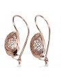 Boucles d'oreilles vintage en argent 925 plaqué or rose, Pas de pierres ven023rp