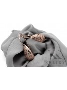 Sterling Silver Rose Gold Plated Vintage Earrings, No Stone ven023rp