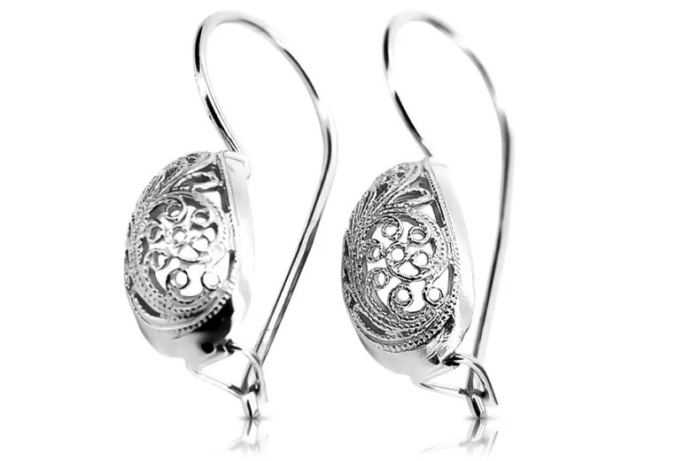 Boucles d'oreilles vintage en argent sterling 925, Pas de pierre ven023s