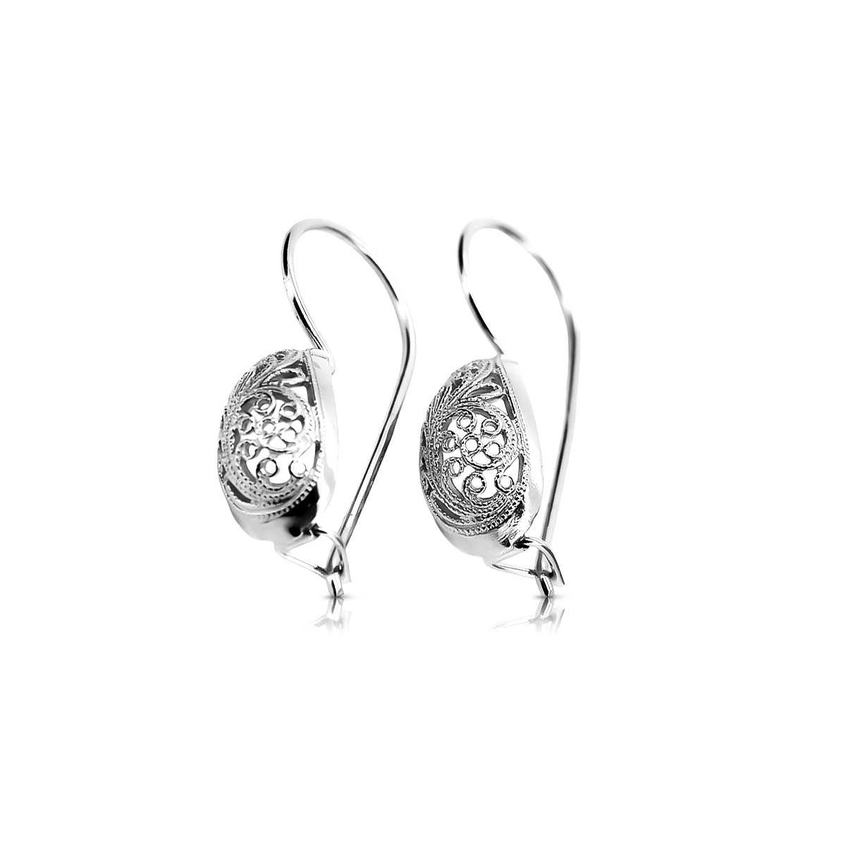 Boucles d'oreilles vintage en argent sterling 925, Pas de pierre ven023s