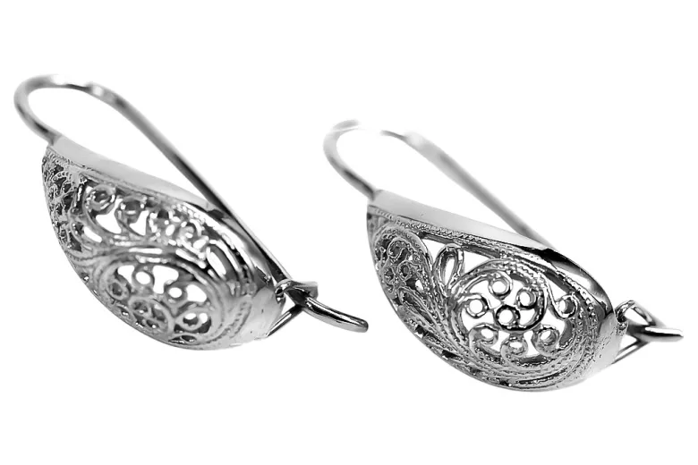 Boucles d'oreilles vintage en argent sterling 925, Pas de pierre ven023s