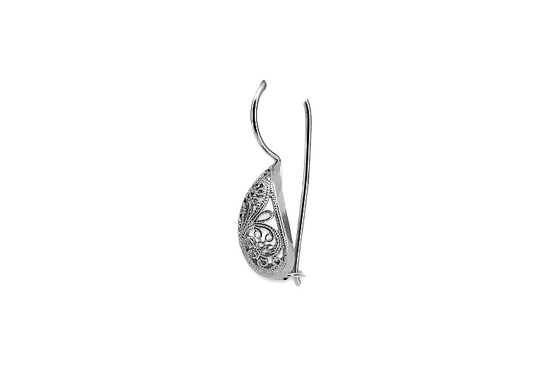 Boucles d'oreilles vintage en argent sterling 925, Pas de pierre ven023s