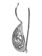 Boucles d'oreilles vintage en argent sterling 925, Pas de pierre ven023s