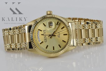 Sunshine 14k 585 Gold Men's Watch Geneve mw013ydy&mbw006yo