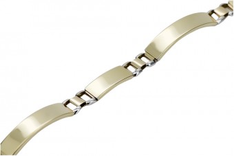 Italian 14K Yellow & White Gold Men's Bracelet, 20.5c cb119yw