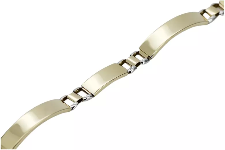 Italian 14K Yellow & White Gold Men's Bracelet, 20.5c cb119yw