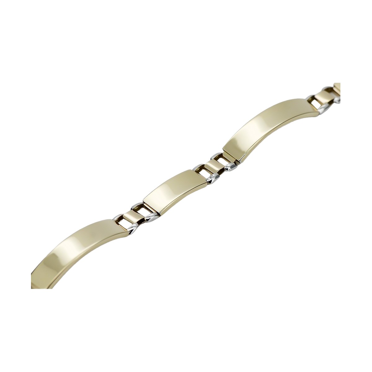 Italian 14K Yellow & White Gold Men's Bracelet, 20.5c cb119yw