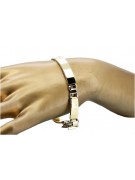 Brazalete de hombre de oro amarillo italiano de 14k cb119yw