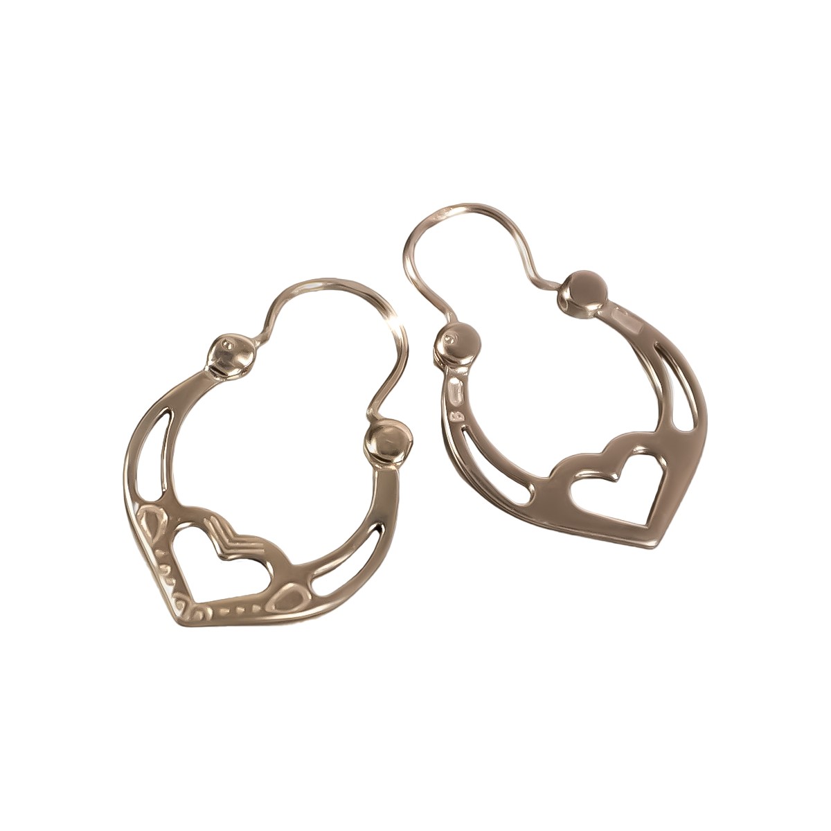 Boucles d'oreilles Gipsy en argent sterling plaqué or rose, Pas de pierres ven024rp