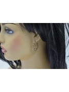 Sterling silver rose gold plated Gipsy earrings, No Stone ven024rp