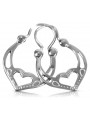 Boucles d'oreilles vintage en argent sterling 925, Pas de pierre ven024s