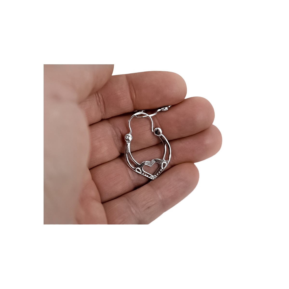 Boucles d'oreilles vintage en argent sterling 925, Pas de pierre ven024s