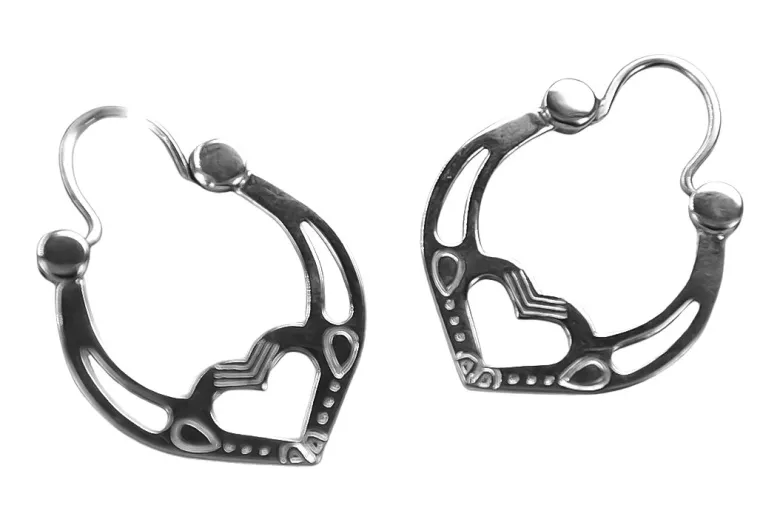 Boucles d'oreilles vintage en argent sterling 925, Pas de pierre ven024s